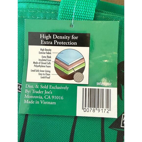 NWT TRADER JOES Green Mini Insulated Grocery Insulated Cooler Bag Limited Ed NEW - Picture 3 of 6